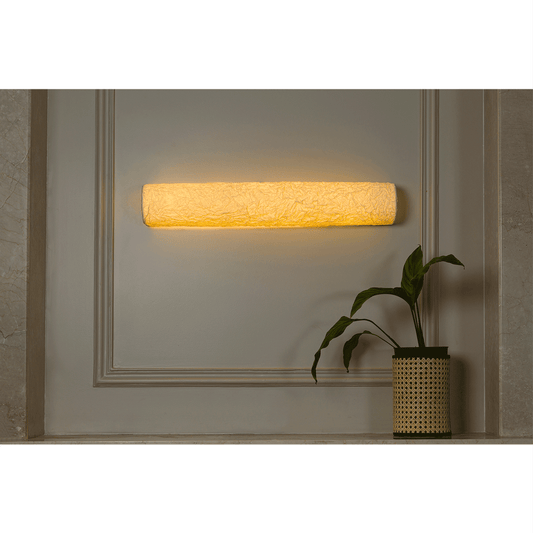 Handcrafted Banana Fiber Paper and Crushed Wall Mounted Lamps