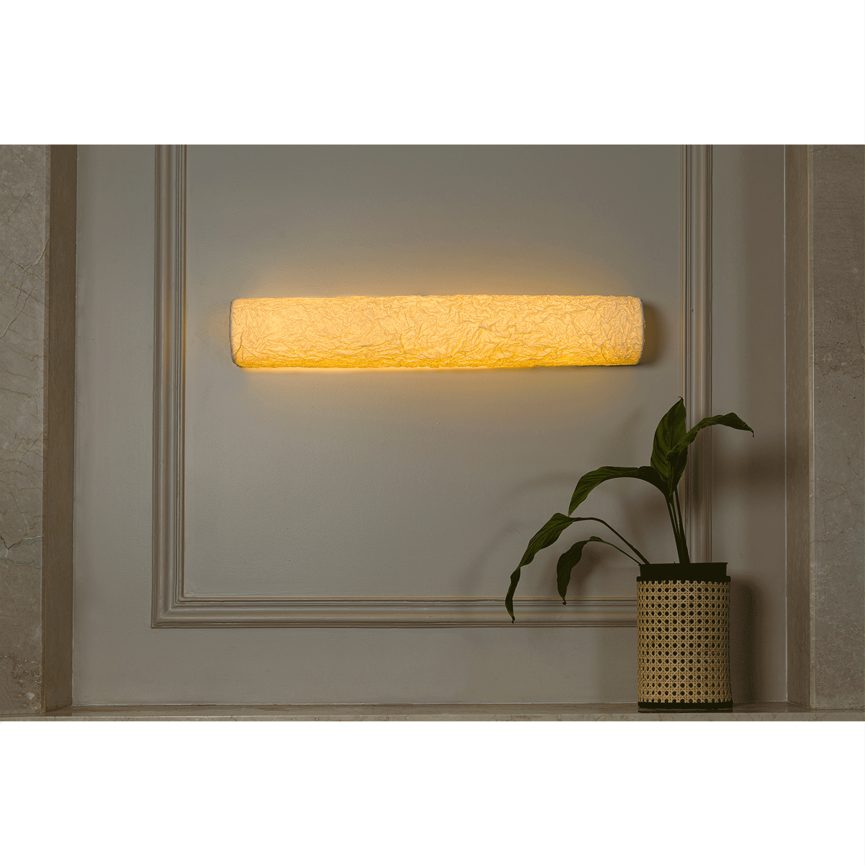 Handcrafted Banana Fiber Paper and Crushed Wall Mounted Lamps
