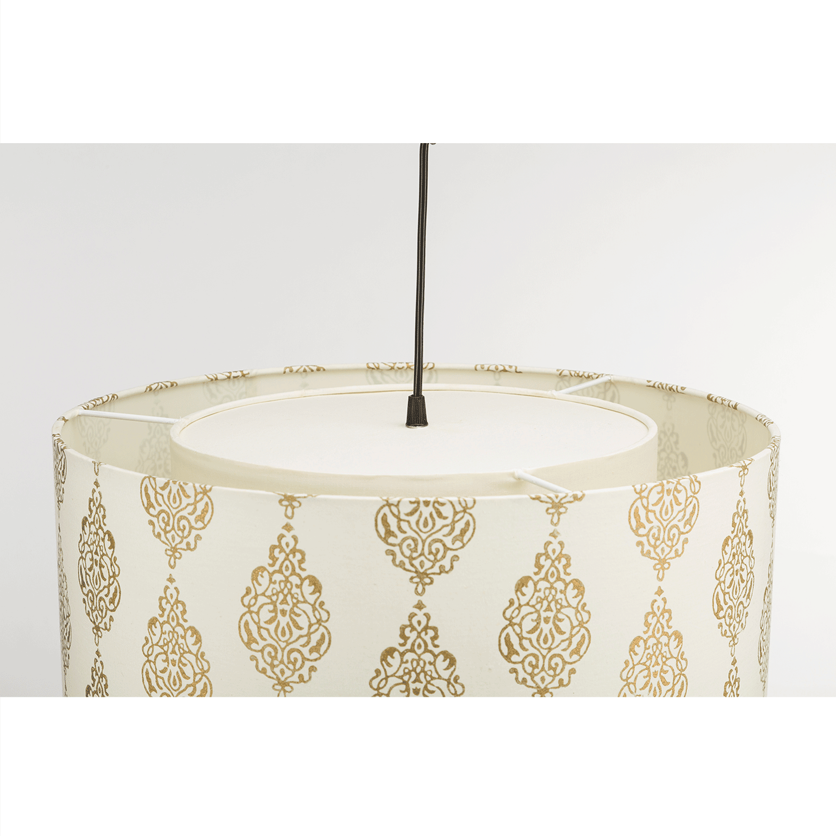 Handcrafted Block Printed Fabric and Poplin Fabric Suspended Lights